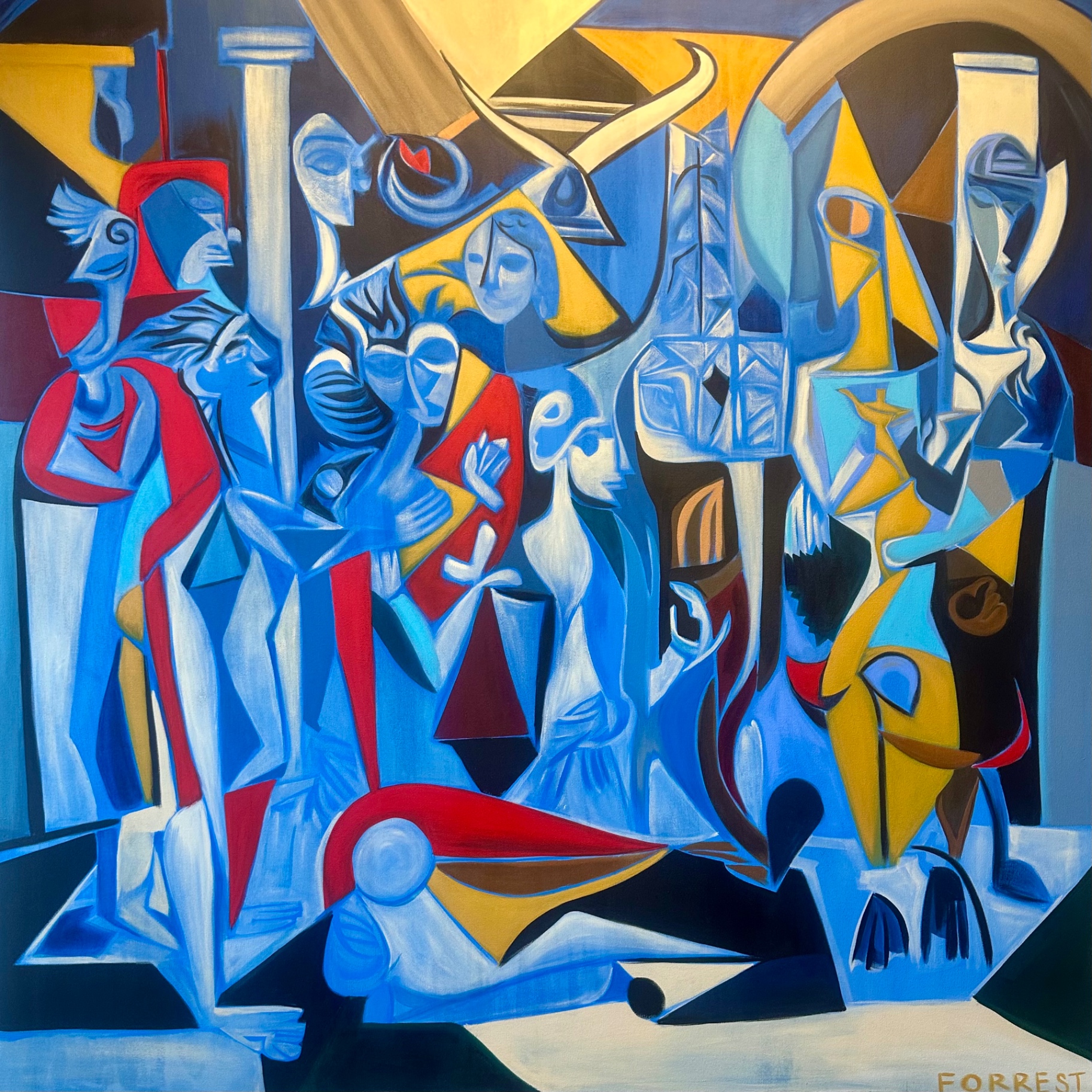 Reckoner — Acrylic on canvas, 72 x 72 in by Ashley Forrest
